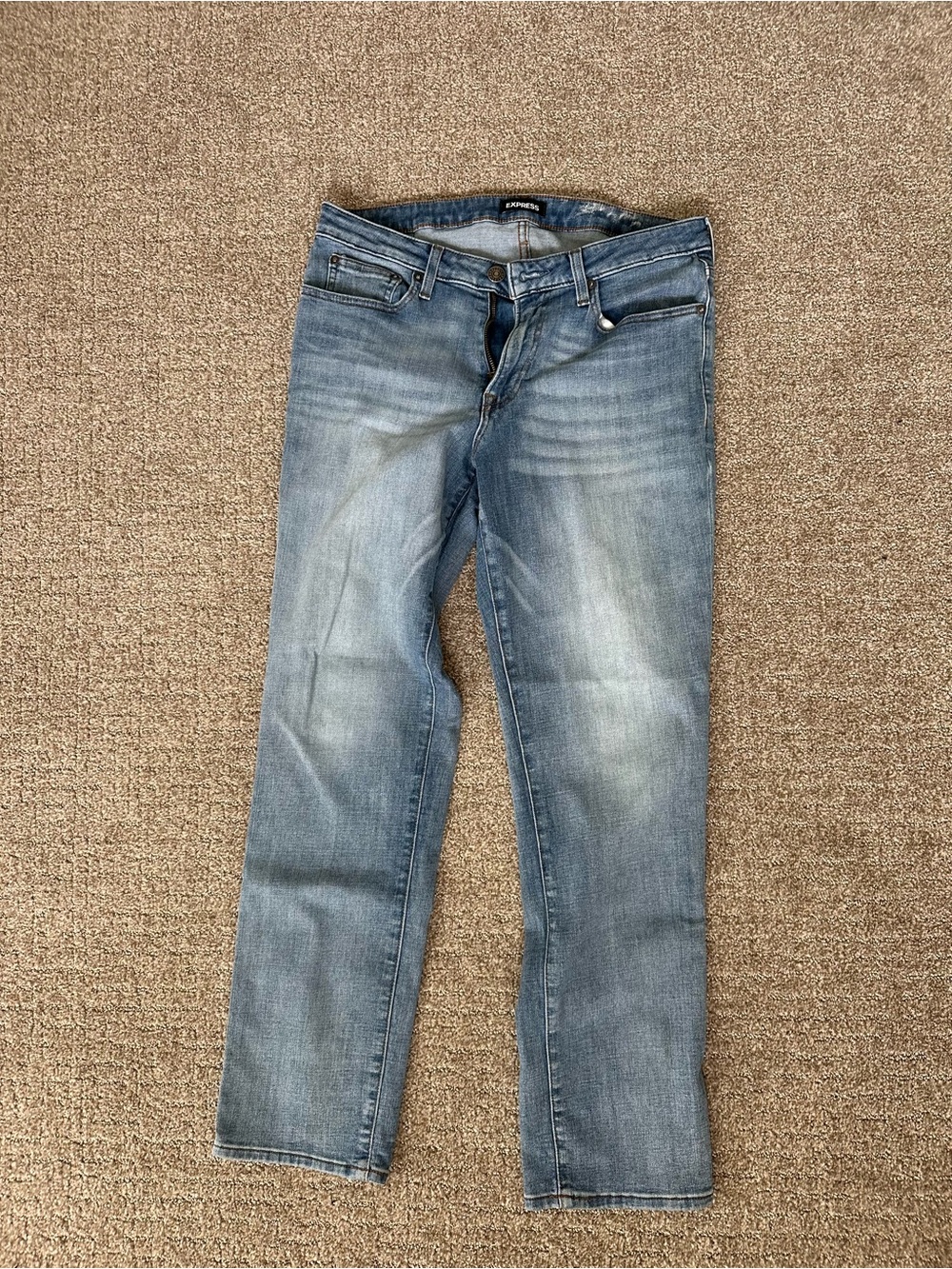 Express Men's Medium Blue Straight Leg Jeans